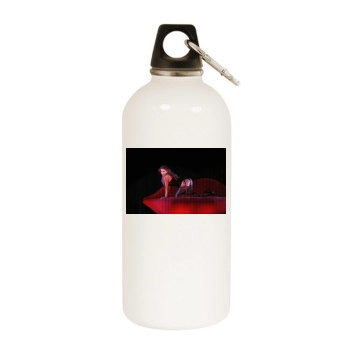 Carmen Electra White Water Bottle With Carabiner