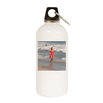 Carmen Electra White Water Bottle With Carabiner