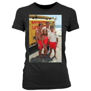 Carmen Electra Women's Junior Cut Crewneck T-Shirt