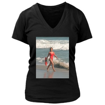 Carmen Electra Women's Deep V-Neck TShirt