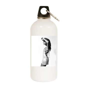 Carmen Electra White Water Bottle With Carabiner