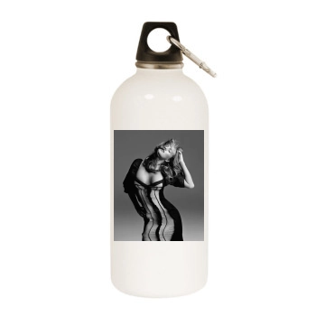 Carmen Electra White Water Bottle With Carabiner