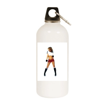 Carmen Electra White Water Bottle With Carabiner