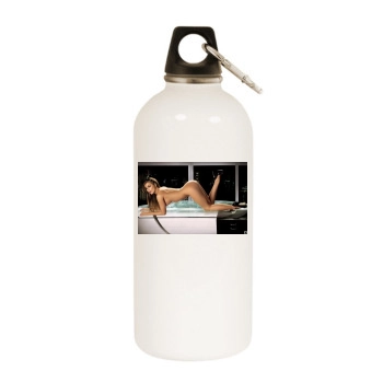 Carmen Electra White Water Bottle With Carabiner