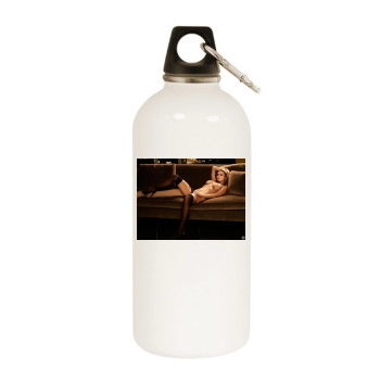 Carmen Electra White Water Bottle With Carabiner