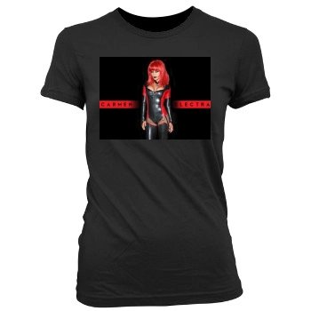 Carmen Electra Women's Junior Cut Crewneck T-Shirt