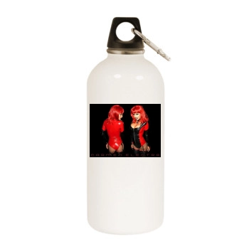 Carmen Electra White Water Bottle With Carabiner