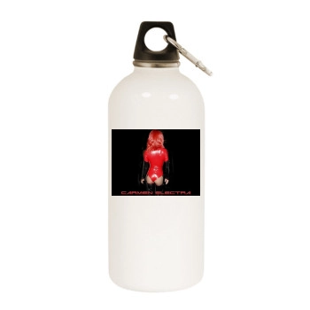 Carmen Electra White Water Bottle With Carabiner