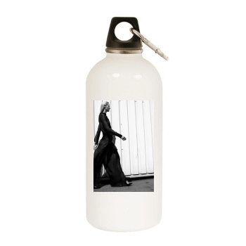 Carmen Kass White Water Bottle With Carabiner