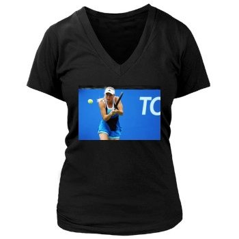 Caroline Wozniacki Women's Deep V-Neck TShirt