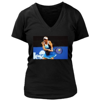 Caroline Wozniacki Women's Deep V-Neck TShirt