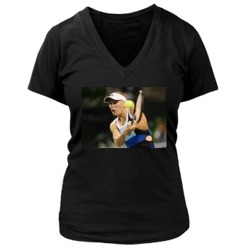 Caroline Wozniacki Women's Deep V-Neck TShirt