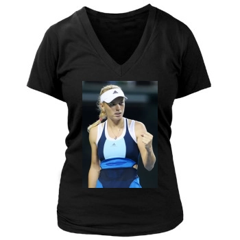 Caroline Wozniacki Women's Deep V-Neck TShirt