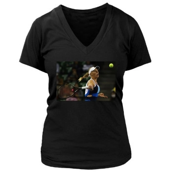 Caroline Wozniacki Women's Deep V-Neck TShirt