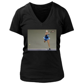 Caroline Wozniacki Women's Deep V-Neck TShirt