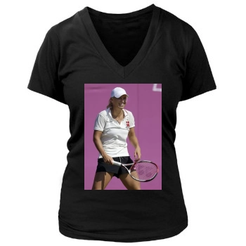 Caroline Wozniacki Women's Deep V-Neck TShirt