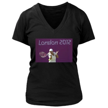 Caroline Wozniacki Women's Deep V-Neck TShirt