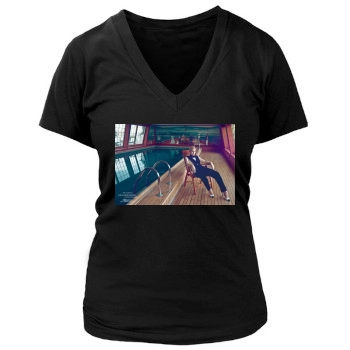 Cate Blanchett Women's Deep V-Neck TShirt