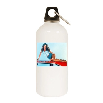 Catherine Bach White Water Bottle With Carabiner