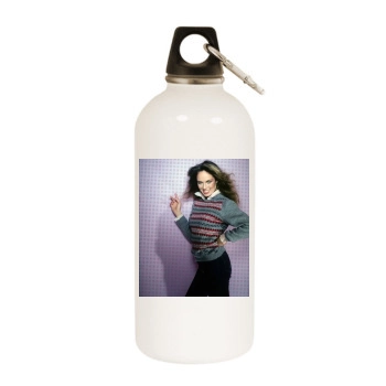 Catherine Bach White Water Bottle With Carabiner