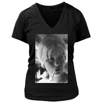 Catherine Deneuve Women's Deep V-Neck TShirt