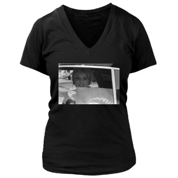 Catherine Deneuve Women's Deep V-Neck TShirt