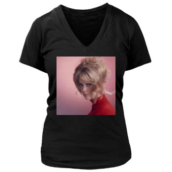 Catherine Deneuve Women's Deep V-Neck TShirt