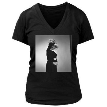 Catherine Deneuve Women's Deep V-Neck TShirt