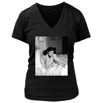 Catherine Zeta-Jones Women's Deep V-Neck TShirt