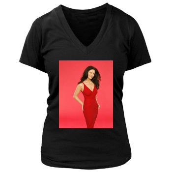 Catherine Zeta-Jones Women's Deep V-Neck TShirt