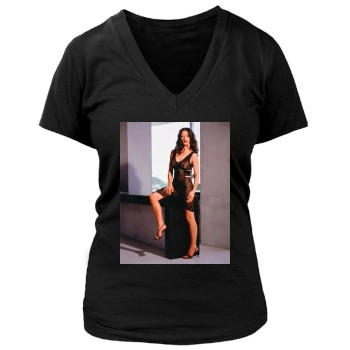 Catherine Zeta-Jones Women's Deep V-Neck TShirt