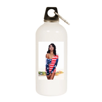 Chanel Iman White Water Bottle With Carabiner