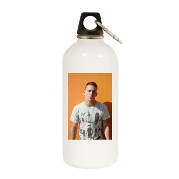 Channing Tatum White Water Bottle With Carabiner