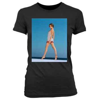 Charlize Theron Women's Junior Cut Crewneck T-Shirt