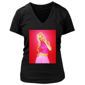 Christina Aguilera Women's Deep V-Neck TShirt