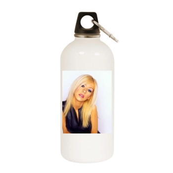 Christina Aguilera White Water Bottle With Carabiner