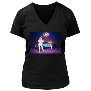 Christina Aguilera Women's Deep V-Neck TShirt