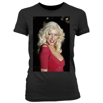 Christina Aguilera Women's Junior Cut Crewneck T-Shirt