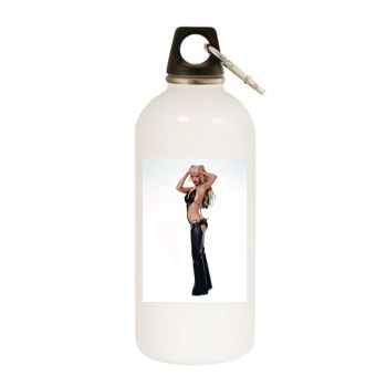 Christina Aguilera White Water Bottle With Carabiner