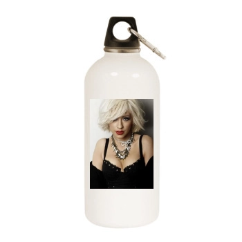 Christina Aguilera White Water Bottle With Carabiner