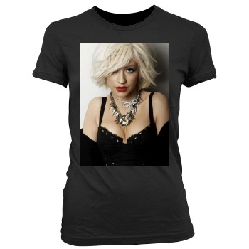 Christina Aguilera Women's Junior Cut Crewneck T-Shirt