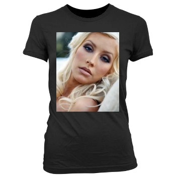 Christina Aguilera Women's Junior Cut Crewneck T-Shirt