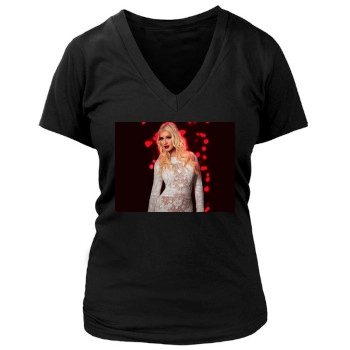 Christina Aguilera Women's Deep V-Neck TShirt