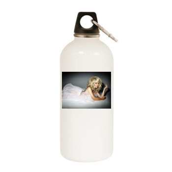 Billie Piper White Water Bottle With Carabiner