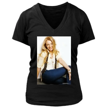 Blake Lively Women's Deep V-Neck TShirt