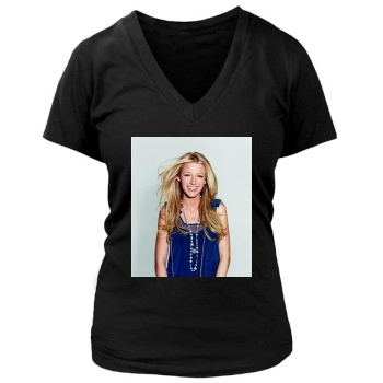 Blake Lively Women's Deep V-Neck TShirt