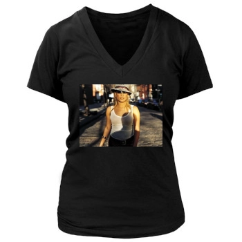 Blu Cantrell Women's Deep V-Neck TShirt