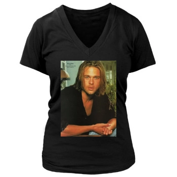 Brad Pitt Women's Deep V-Neck TShirt