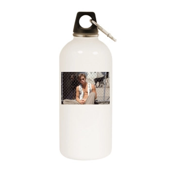 Brad Pitt White Water Bottle With Carabiner