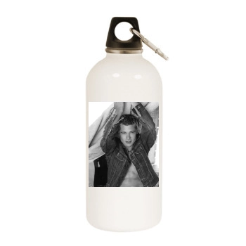 Brad Pitt White Water Bottle With Carabiner